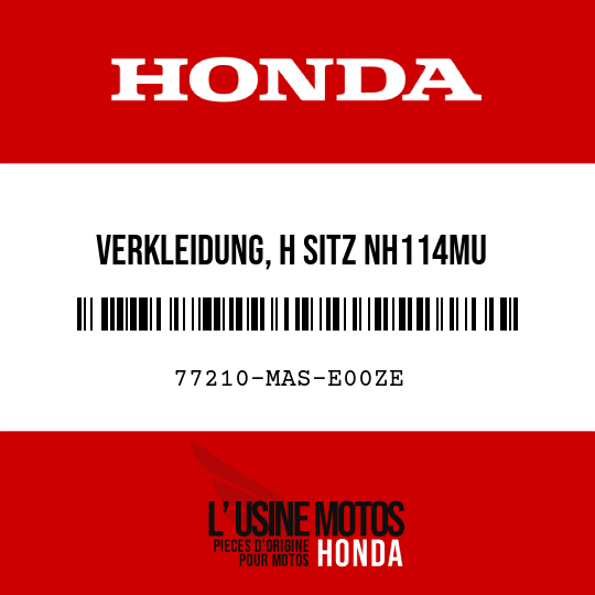 image de 77210-MAS-E00ZE VERKLEIDUNG, H SITZ NH114MU 