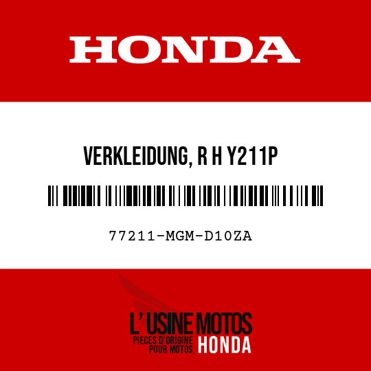 image de 77211-MGM-D10ZA VERKLEIDUNG, R H Y211P