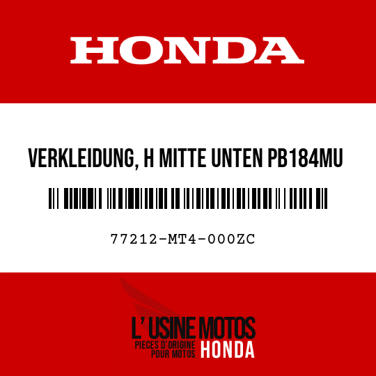 image de 77212-MT4-000ZC VERKLEIDUNG, H MITTE UNTEN PB184MU 