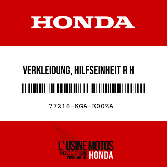 image de 77216-KGA-E00ZA VERKLEIDUNG, HILFSEINHEIT R H NH411M 