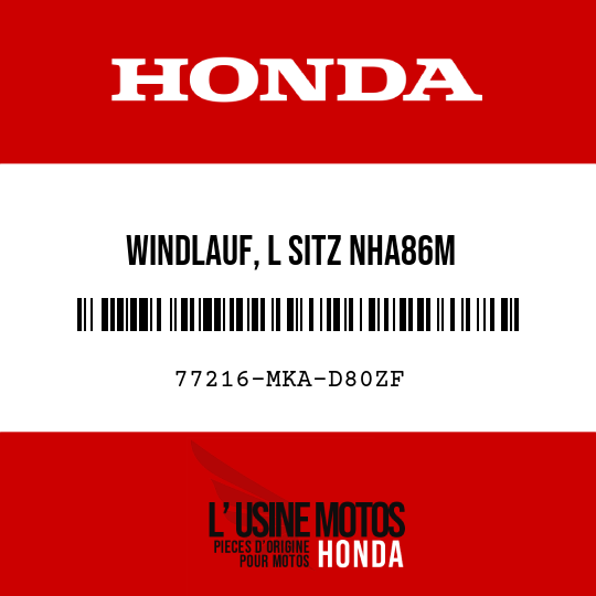 image de 77216-MKA-D80ZF WINDLAUF, L SITZ NHA86M