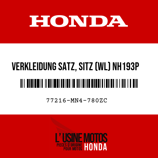 image de 77216-MN4-780ZC VERKLEIDUNG SATZ, SITZ (WL) NH193P 