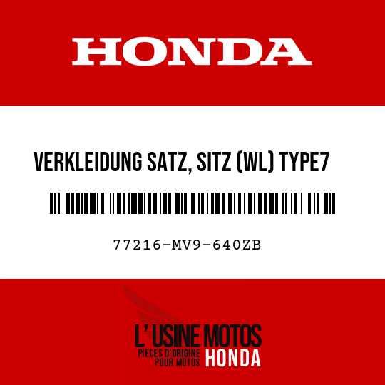 image de 77216-MV9-640ZB VERKLEIDUNG SATZ, SITZ (WL) TYPE7 