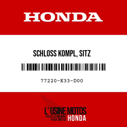 image de 77220-K33-D00 SCHLOSS KOMPL, SITZ