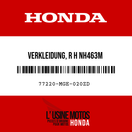 image de 77220-MGE-020ZD VERKLEIDUNG, R H NH463M