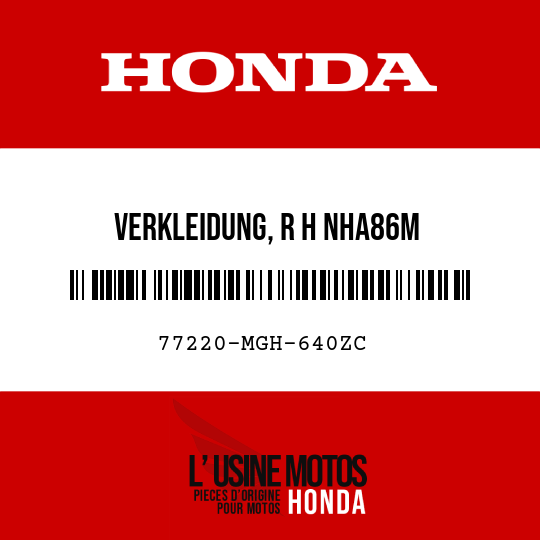 image de 77220-MGH-640ZC VERKLEIDUNG, R H NHA86M