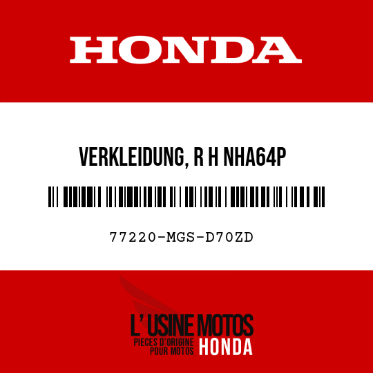 image de 77220-MGS-D70ZD VERKLEIDUNG, R H NHA64P