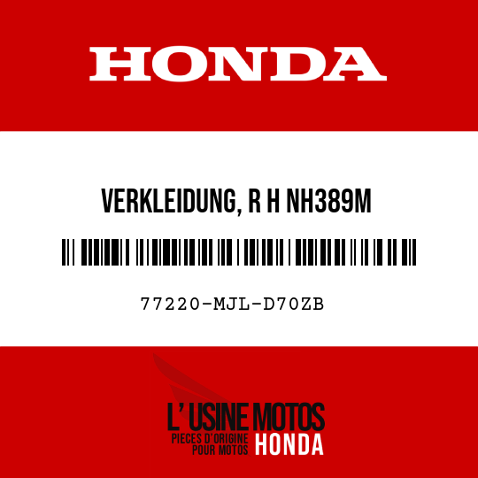 image de 77220-MJL-D70ZB VERKLEIDUNG, R H NH389M