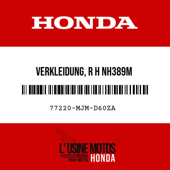 image de 77220-MJM-D60ZA VERKLEIDUNG, R H NH389M