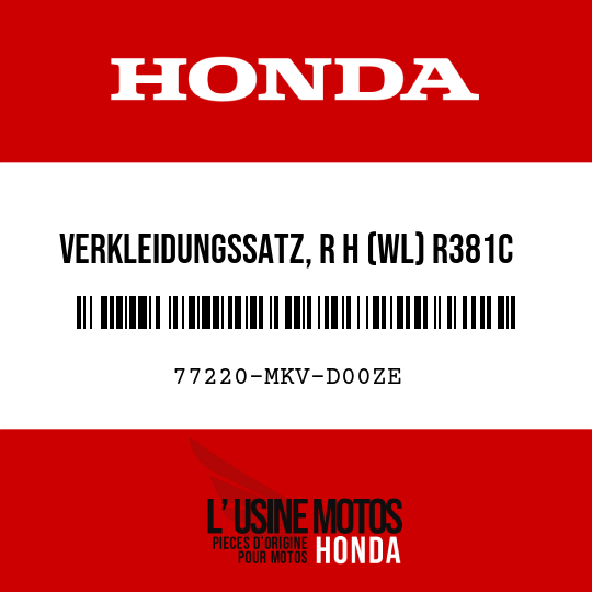 image de 77220-MKV-D00ZE VERKLEIDUNGSSATZ, R H (WL) R381C