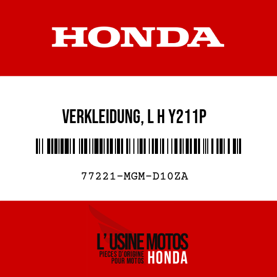 image de 77221-MGM-D10ZA VERKLEIDUNG, L H Y211P
