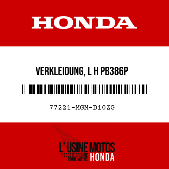image de 77221-MGM-D10ZG VERKLEIDUNG, L H PB386P