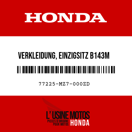 image de 77225-MZ7-000ZD VERKLEIDUNG, EINZIGSITZ B143M 
