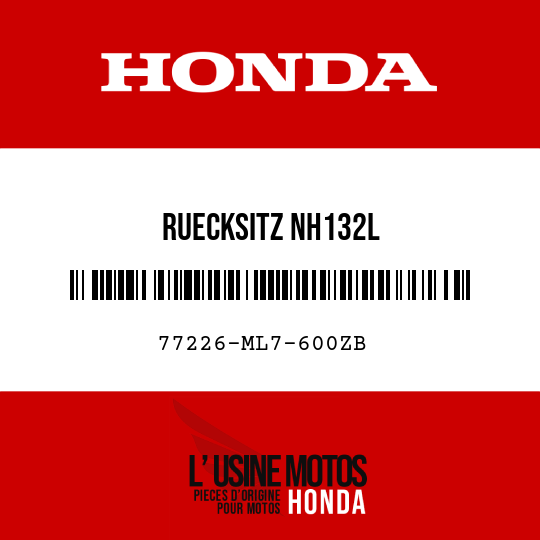 image de 77226-ML7-600ZB RUECKSITZ NH132L 
