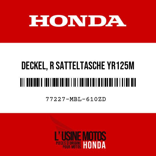 image de 77227-MBL-610ZD DECKEL, R SATTELTASCHE YR125M 