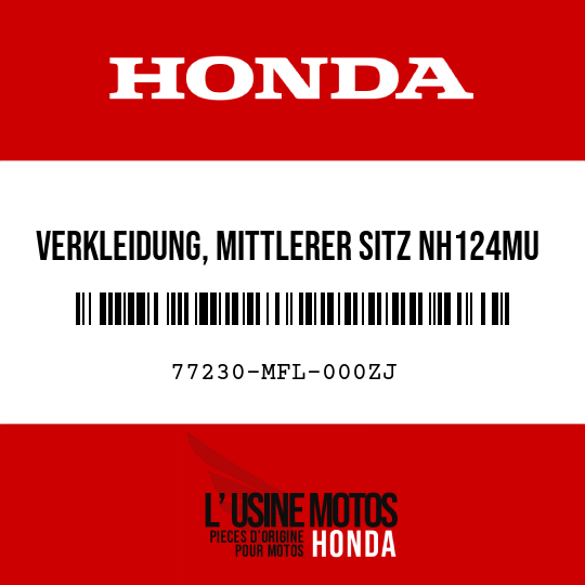 image de 77230-MFL-000ZJ VERKLEIDUNG, MITTLERER SITZ NH124MU
