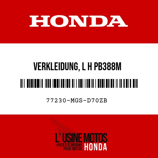 image de 77230-MGS-D70ZB VERKLEIDUNG, L H PB388M