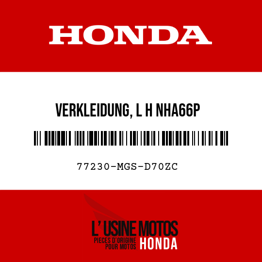 image de 77230-MGS-D70ZC VERKLEIDUNG, L H NHA66P