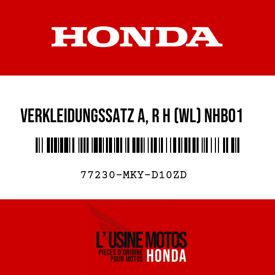 image de 77230-MKY-D10ZD VERKLEIDUNGSSATZ A, R H (WL) NHB01