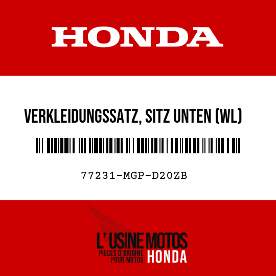 image de 77231-MGP-D20ZB VERKLEIDUNGSSATZ, SITZ UNTEN (WL) TYPE1