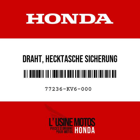 image de 77236-KV6-000 DRAHT, HECKTASCHE SICHERUNG