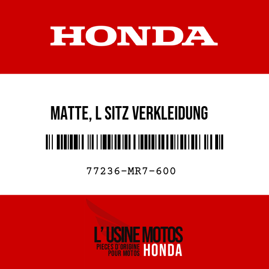 image de 77236-MR7-600 MATTE, L SITZ VERKLEIDUNG HITZESCHUTZ