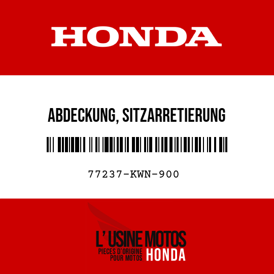 image de 77237-KWN-900 ABDECKUNG, SITZARRETIERUNG