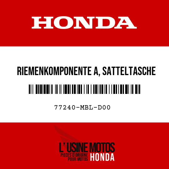 image de 77240-MBL-D00 RIEMENKOMPONENTE A, SATTELTASCHE