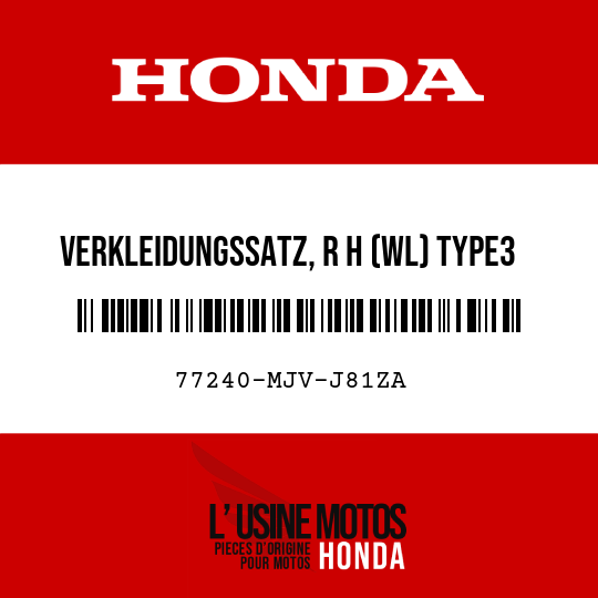 image de 77240-MJV-J81ZA VERKLEIDUNGSSATZ, R H (WL) TYPE3
