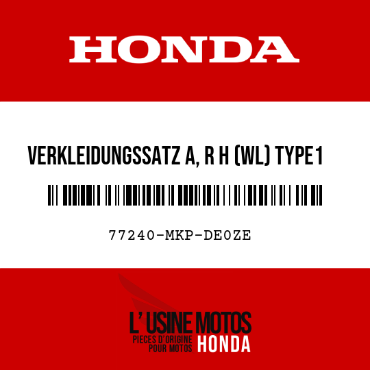 image de 77240-MKP-DE0ZE VERKLEIDUNGSSATZ A, R H (WL) TYPE1 1