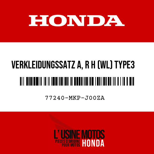 image de 77240-MKP-J00ZA VERKLEIDUNGSSATZ A, R H (WL) TYPE3