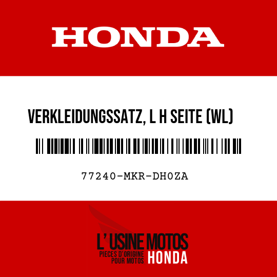image de 77240-MKR-DH0ZA VERKLEIDUNGSSATZ, L H SEITE (WL) R380 (R380 GRAND-PRIX-ROT)