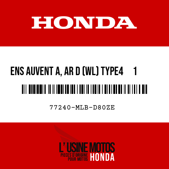 image de 77240-MLB-D80ZE ENS AUVENT A, AR D (WL) TYPE4     1