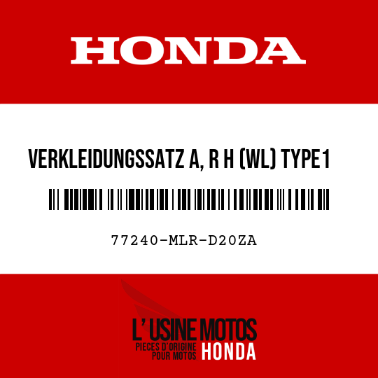 image de 77240-MLR-D20ZA VERKLEIDUNGSSATZ A, R H (WL) TYPE1 (TYPE1 )