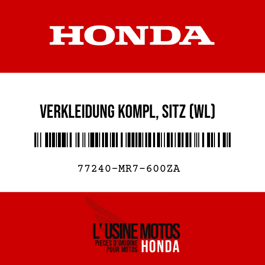 image de 77240-MR7-600ZA VERKLEIDUNG KOMPL, SITZ (WL) NH193PA 