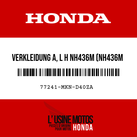image de 77241-MKN-D40ZA VERKLEIDUNG A, L H NH436M (NH436M SCHIESSPULVER, MATTES SCHWARZ-METALLIC)