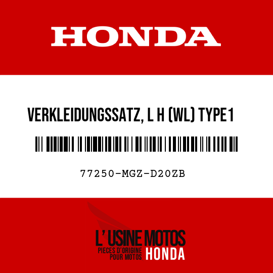 image de 77250-MGZ-D20ZB VERKLEIDUNGSSATZ, L H (WL) TYPE1