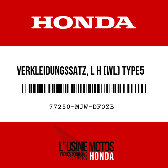 image de 77250-MJW-DF0ZB VERKLEIDUNGSSATZ, L H (WL) TYPE5