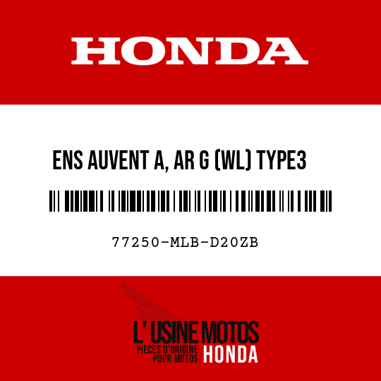 image de 77250-MLB-D20ZB ENS AUVENT A, AR G (WL) TYPE3