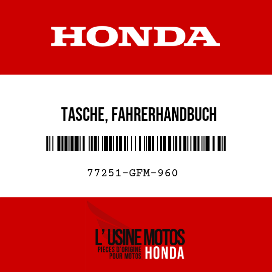 image de 77251-GFM-960 TASCHE, FAHRERHANDBUCH