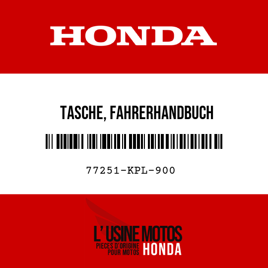 image de 77251-KPL-900 TASCHE, FAHRERHANDBUCH