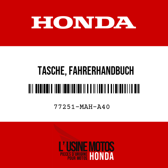 image de 77251-MAH-A40 TASCHE, FAHRERHANDBUCH