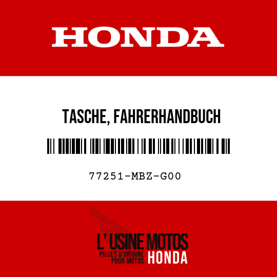 image de 77251-MBZ-G00 TASCHE, FAHRERHANDBUCH
