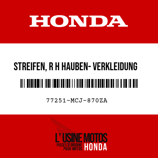 image de 77251-MCJ-870ZA STREIFEN, R H HAUBEN- VERKLEIDUNG TYPE1