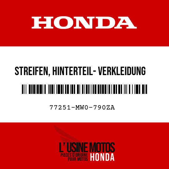 image de 77251-MW0-790ZA STREIFEN, HINTERTEIL- VERKLEIDUNG TYPE5