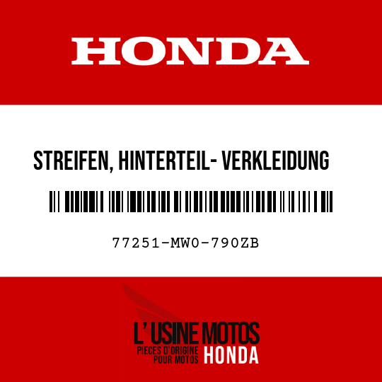 image de 77251-MW0-790ZB STREIFEN, HINTERTEIL- VERKLEIDUNG TYPE6
