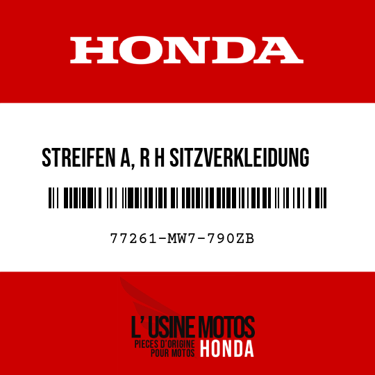 image de 77261-MW7-790ZB STREIFEN A, R H SITZVERKLEIDUNG TYPE11 