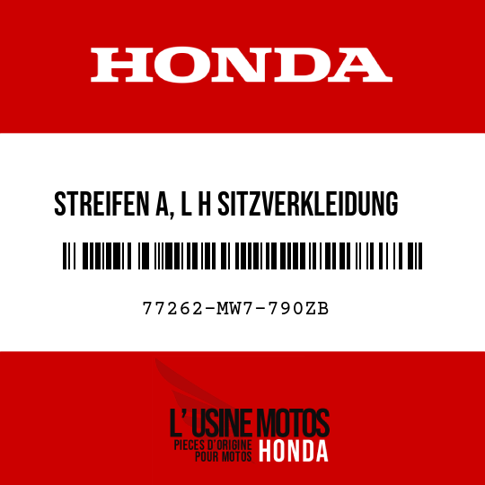image de 77262-MW7-790ZB STREIFEN A, L H SITZVERKLEIDUNG TYPE11 