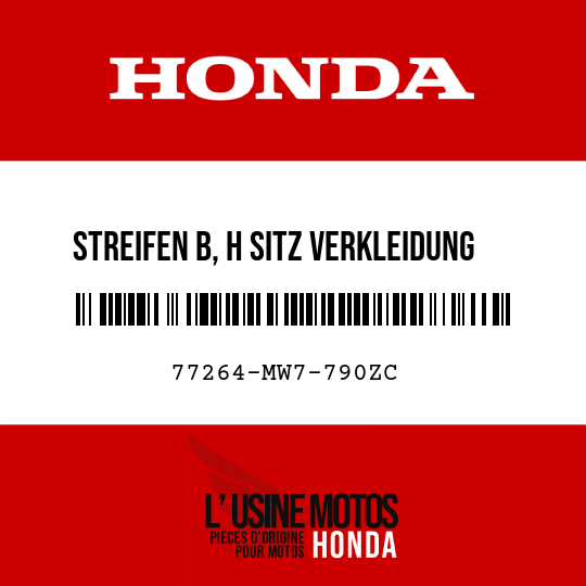 image de 77264-MW7-790ZC STREIFEN B, H SITZ VERKLEIDUNG TYPE9 