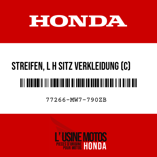 image de 77266-MW7-790ZB STREIFEN, L H SITZ VERKLEIDUNG (C) TYPE11